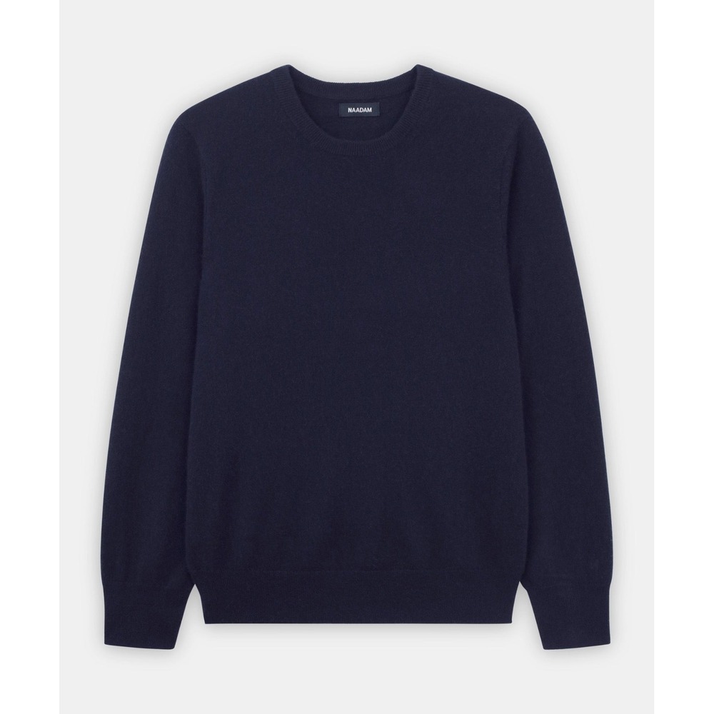 NAADAM The Original Cashmere Sweater Men's L Navy Blue Minimalist Trendy Preppy